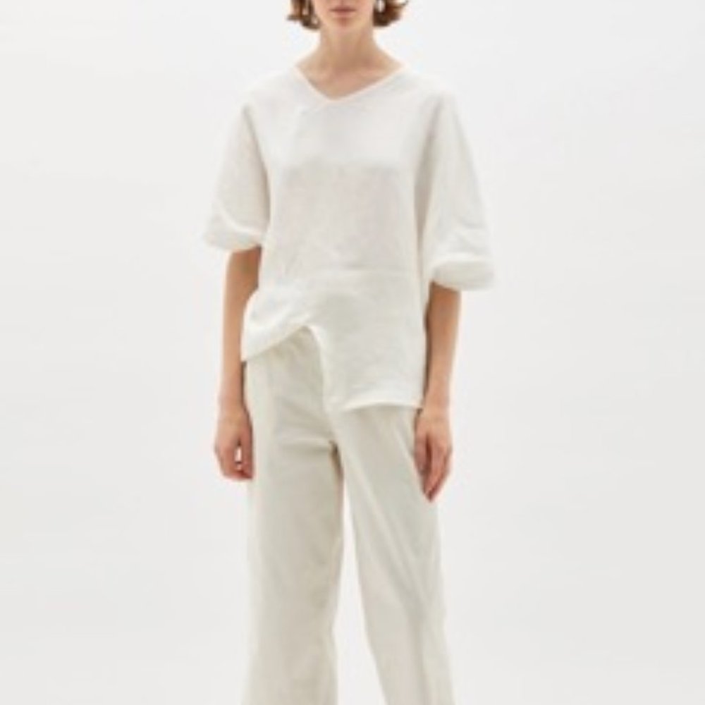 Bassike irregular contrast top salt